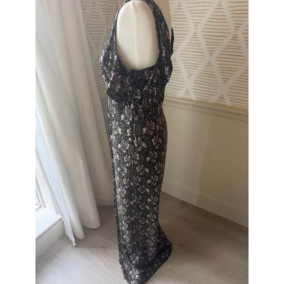 PAIGE Women’s Small Storm Cloud Floral Cold Shoulder Maxi Dress - Picture 6 of 10